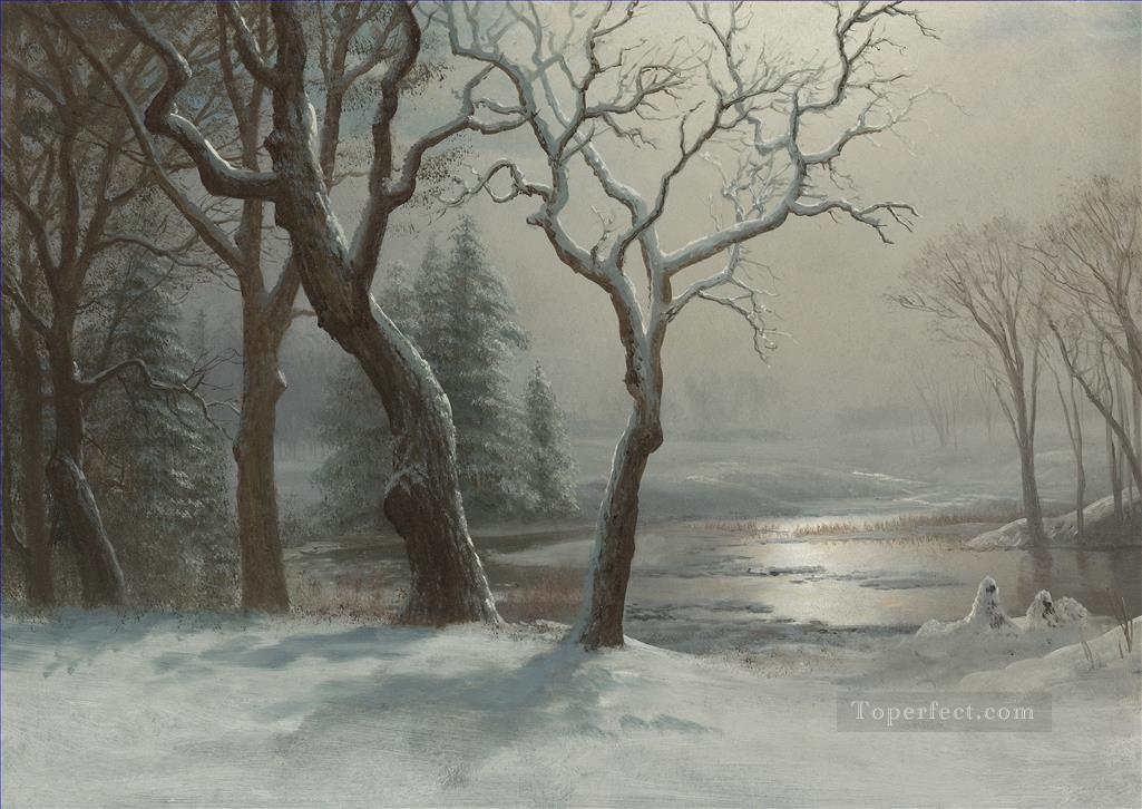 WINTER IN YOSEMITE American Albert Bierstadt snow landscape Oil Paintings